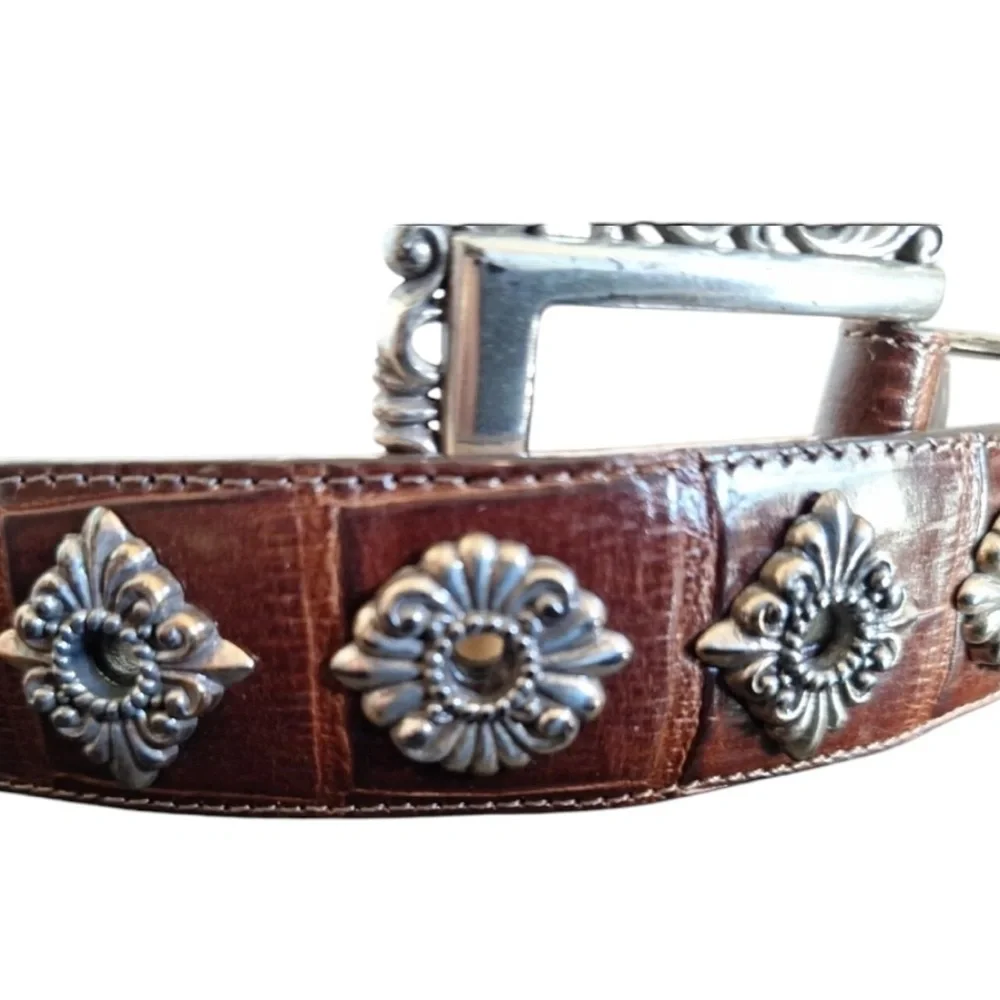 Brighton Brown Faux Alligator Vintage Belt